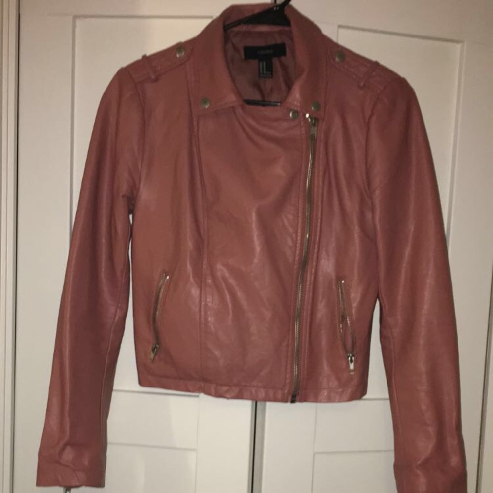 Forever 21 pink Moto (faux) Leather Jacket
